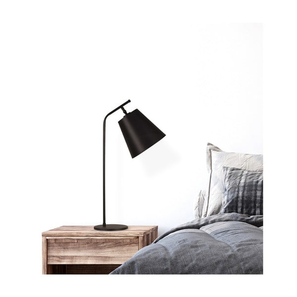 Melna galda lampa ar auduma abažūru (augstums 67 cm) Salihini – Opviq lights-image-1