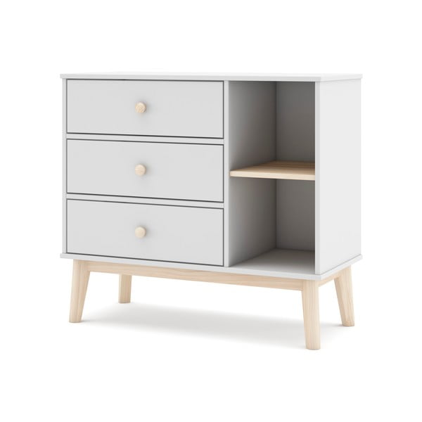 Balta zema kumode bērniem 90x81 cm Esteban – Marckeric-image-2