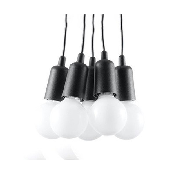 Melna piekaramā lampa 25x25 cm Rene – Sollux-image-2