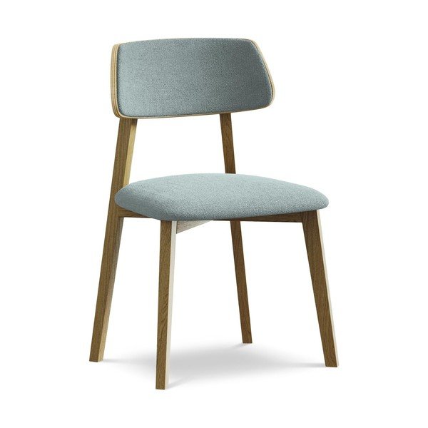 Zils masīvkoka pusdienu krēsls Niu – Makamii