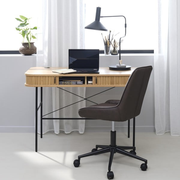 Ozolkoka imitācijas darba galds 60x120 cm Nola – Unique Furniture-image-1