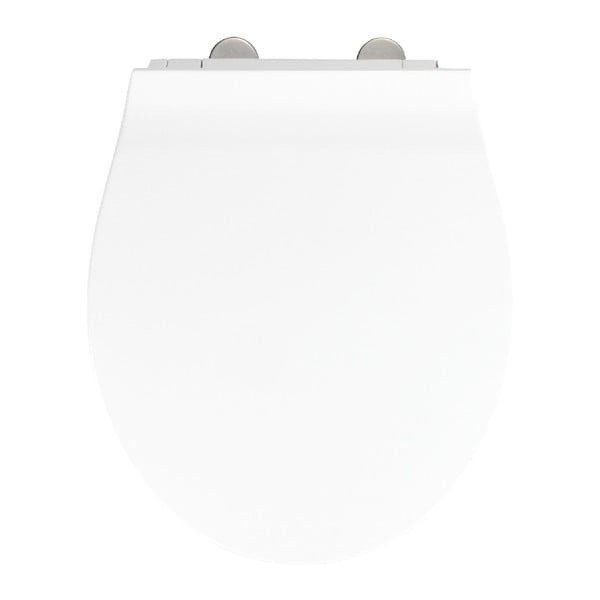 Balts tualetes poda sēdeklis ar vieglu aizvēršanu Wenko Orani, 44 x 38 cm