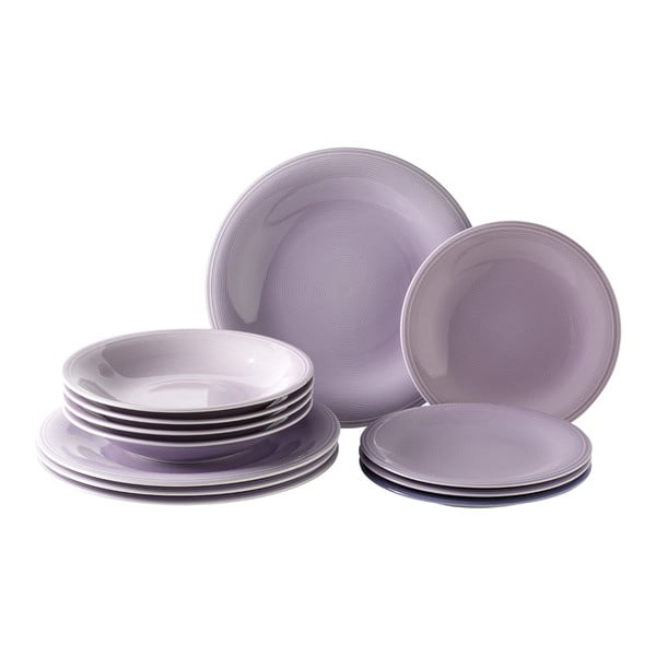 12 gabalu violeta porcelāna trauku komplekts Like by Villeroy & Boch Group