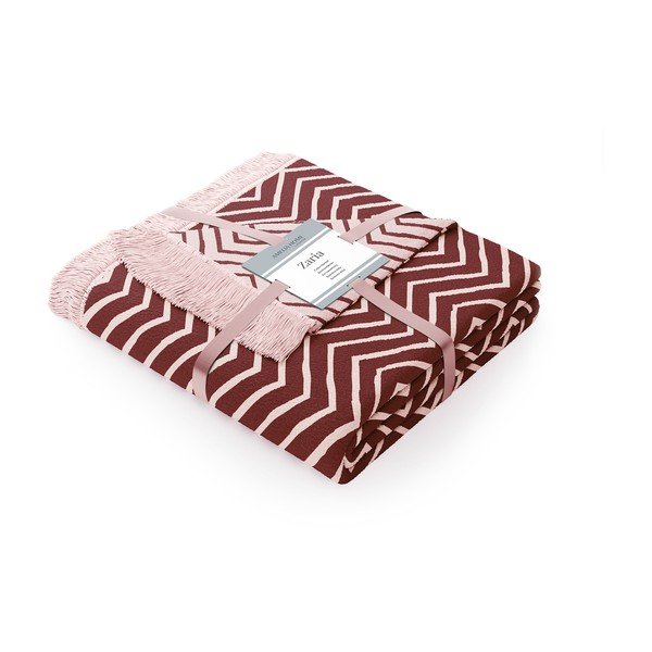 Rozā/violeta kokvilnas maisījuma sega AmeliaHome Twisty, 150 x 200 cm-image-2