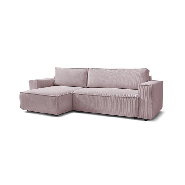Gaiši rozā velveta salokāms stūra dīvāns (ar maināmu stūri) Nihad – Bobochic Paris-image-3