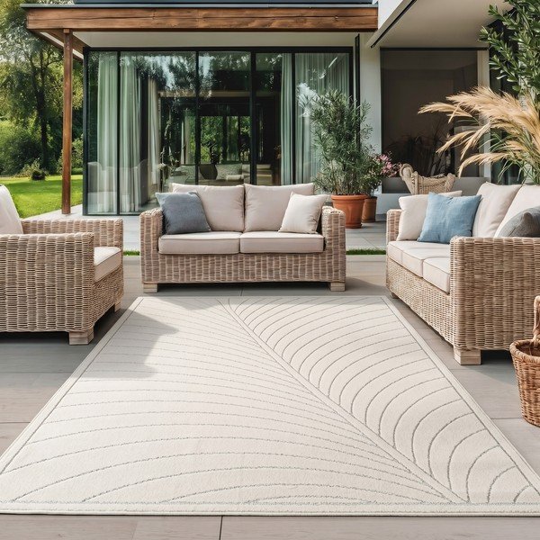 Krēmkrāsas iekštelpu un āra paklājs 140x200 cm Nova 1204 – Ayyildiz Carpets-image-1