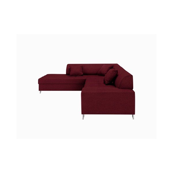 Sarkana stūra dīvāns ar sudraba krāsas kājām Cosmopolitan Design Orlando, kreisais stūris-image-2