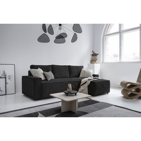 Antracīta pelēks velveta salokāms stūra dīvāns (ar maināmu stūri) Brave Dave – Miuform-image-2