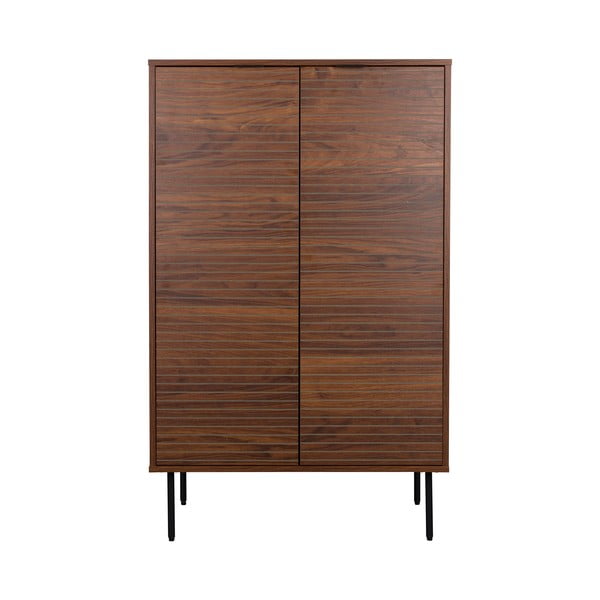 Brūns skapītis ar riekstkoka imitāciju 80x130x40 cm Stripes – White Label