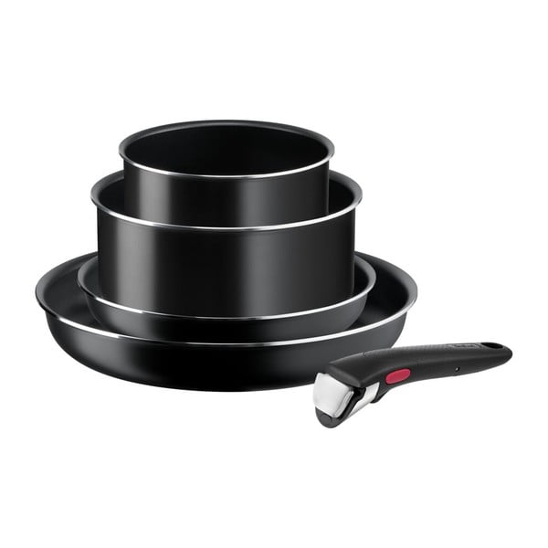 Alumīnija trauku komplekts (5 gab.) INGENIO EASY COOK & CLEAN BLACK L1549043 – Tefal