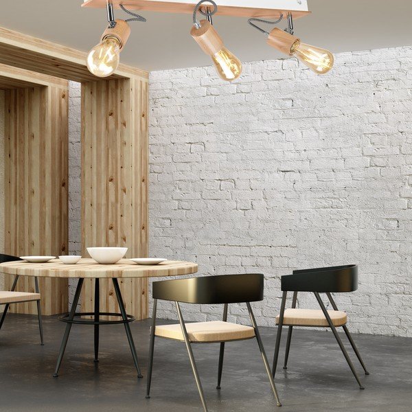 Balta/brūna griestu lampa bez abažūra Gustavo – LAMKUR-image-1