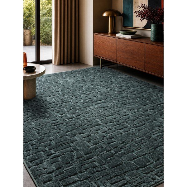 Zilganzaļš paklājs 200x290 cm – Asiatic Carpets-image-1
