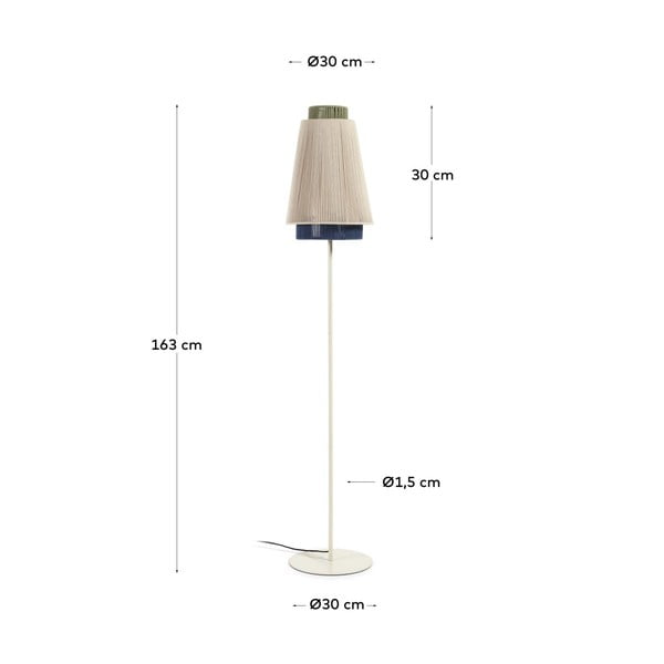Stāvlampa ar tekstila abažūru (augstums 163 cm) Yuvia – Kave Home-image-3