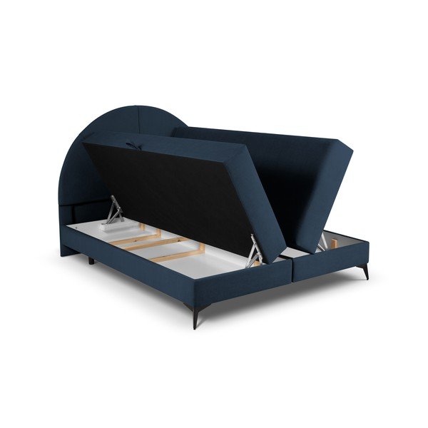 Tumši zila atsperu gulta ar uzglabāšanas vietu 180x200 cm Sunset – Cosmopolitan Design-image-4