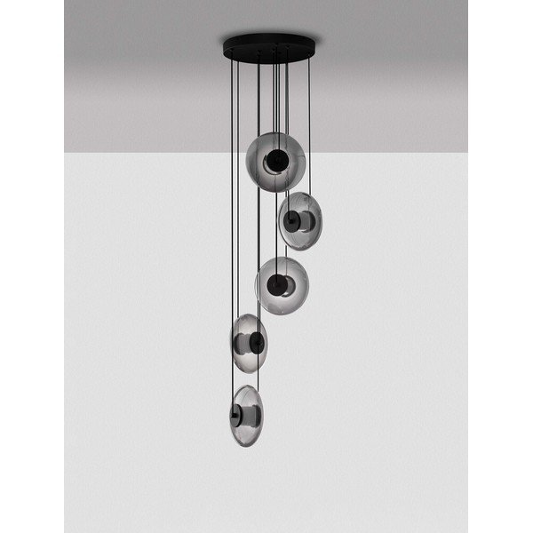 Matēti melna stikla LED piekaramā lampa ar regulējamu spilgtumu ø 40 cm Ballet – Nova Luce-image-4