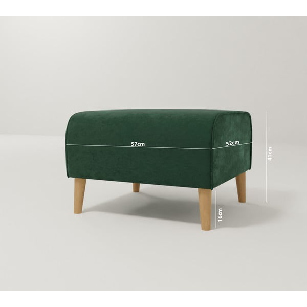 Tumši zaļš samta kāju soliņš Carole – Ropez-image-3