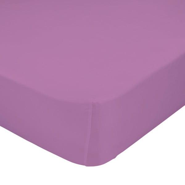 Violeta elastīga loksne Basic, 90 x 200 cm, no tīras kokvilnas, 90 x 200 cm