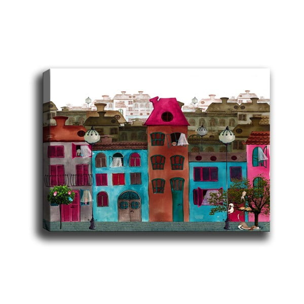 Attēls Tablo Center Colorful Houses, 60 x 40 cm
