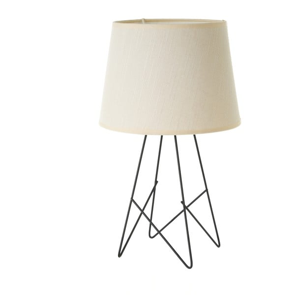 Melna/krēmkrāsas galda lampa ar auduma abažūru (augstums 38,5 cm) – Casa Selección