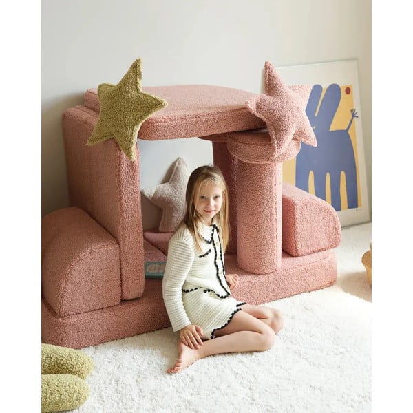 Zaļš bērnu dīvāna spilvens no buklē auduma Star – Wigiwama-image-4