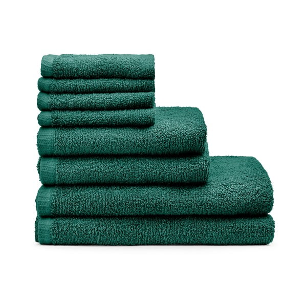 Tumši zaļi ātri žūstoši/frotē kokvilnas dvieļi komplektā (8 gab.) Quick Dry – Catherine Lansfield
