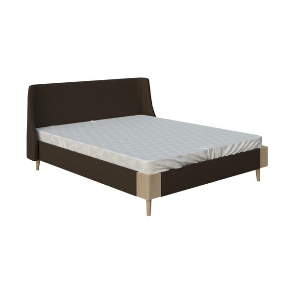 Brūna divguļamā gulta ProSpánek Lagom Side Soft, 140 x 200 cm