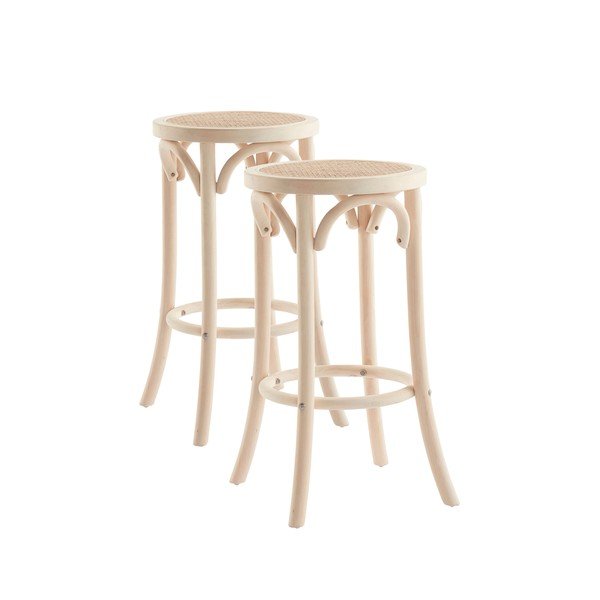 Dabīga toņa rotangpalmas bāra taburetes (2 gab.) (sēdekļa augstums 65,5 cm) Koster – Jotex