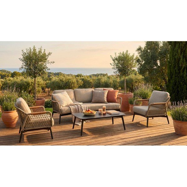 Gaiši brūns akācijas masīvkoka dārza dīvāns Eulero – Bizzotto-image-1