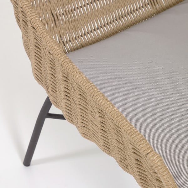 Bēšs ar rokām darināts āra atpūtas krēsls Kave Home Abeli-image-1