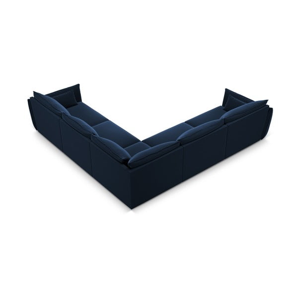 Tumši zils samta stūra dīvāns Vanda – Mazzini Sofas-image-3