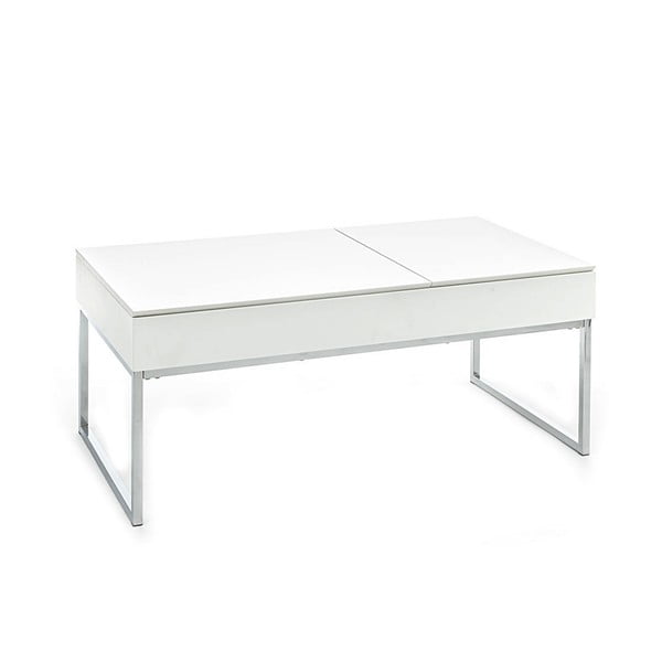 Balts žurnālgaldiņš ar baltu galda virsmu 60x110 cm Celinda – Tomasucci