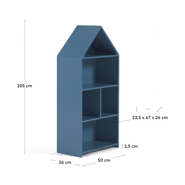 Zils grāmatplaukts bērniem Kave Home Celeste, 50 x 105 cm-image-4