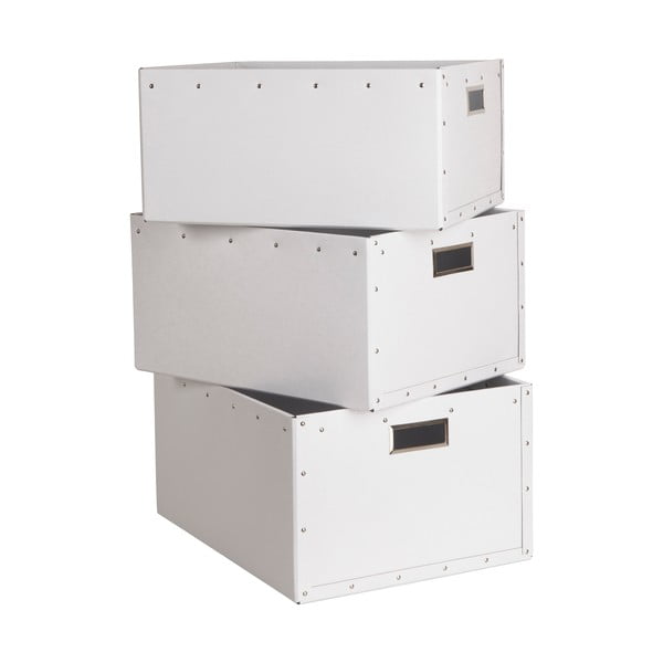 Baltas kartona uzglabāšanas kastes (3 gab.) Ture – Bigso Box of Sweden