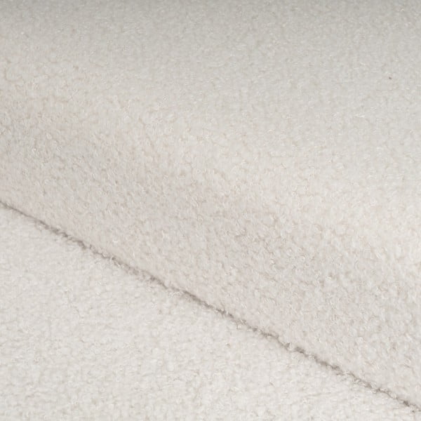 Balts pufs no buklē auduma Ecru – Casa Selección-image-1