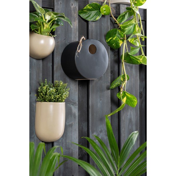 Melns keramikas putnu būris PT LIVING Bird, ø 20 cm-image-1