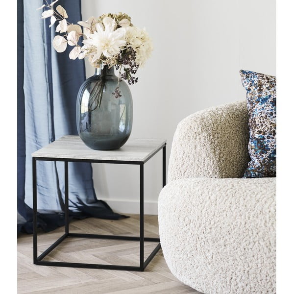 Sānu galdiņš ar akmens imitāciju 45x45 cm Vita – House Nordic-image-1