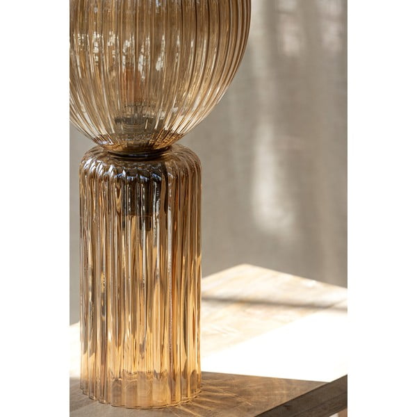 Dzintara dzeltena galda lampa ar stikla abažūru (augstums 40 cm) Toulipa – Markslöjd-image-2