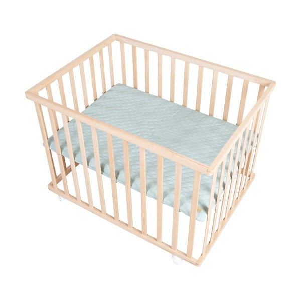 Dabīga toņa bērnu sētiņa ar regulējamu augstumu/ar riteņiem 75x100 cm Style – Roba