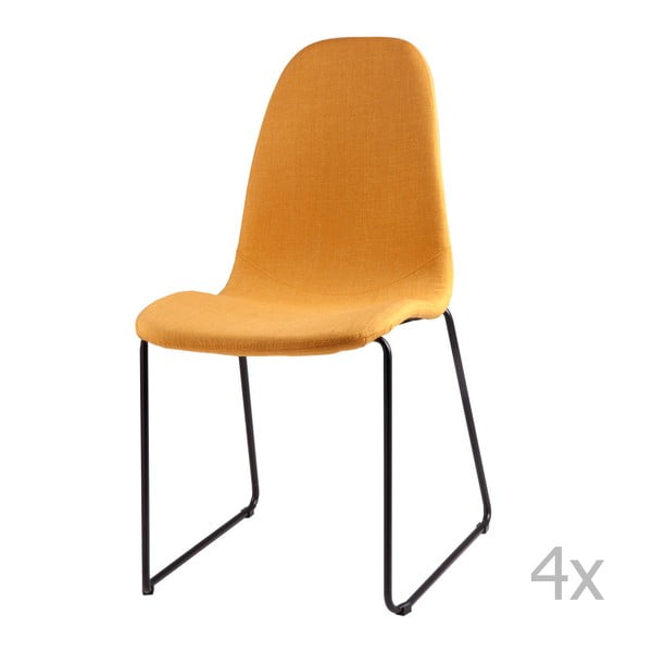 4 dzeltenu ēdamistabas krēslu komplekts sømcasa Helena