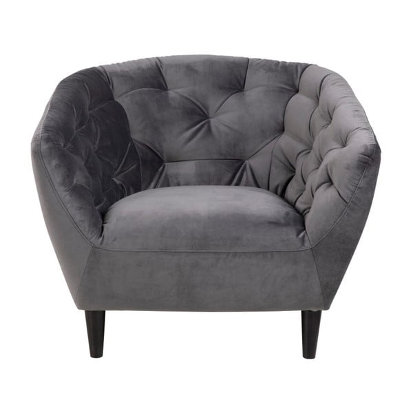 Tumši pelēks samta atpūtas krēsls Actona Ria-image-2