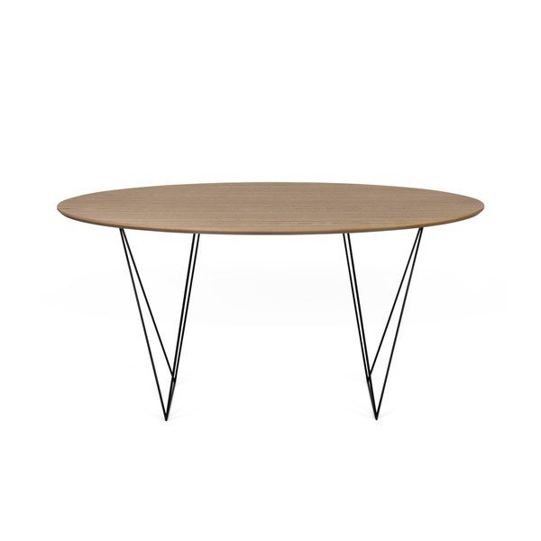 Ēdamgalds riekstkoka krāsā ar melnu Symbiosis Row pamatni, ⌀ 150 cm-image-1