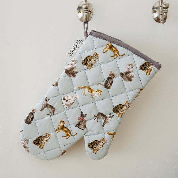 Zili kokvilnas virtuves cimdi Cooksmart ® Curious Cats-image-1
