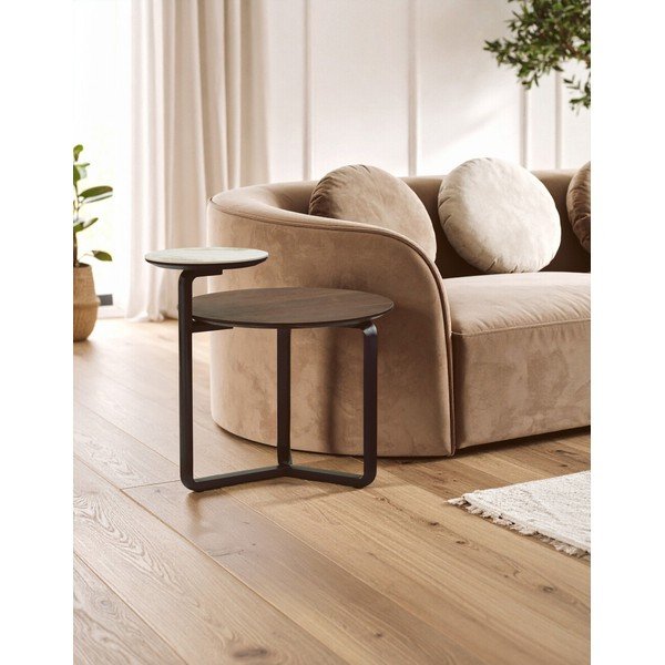 Brūns eikalipta masīvkoka apaļš žurnālgaldiņš 55x67 cm Imperia – Premier Housewares-image-1