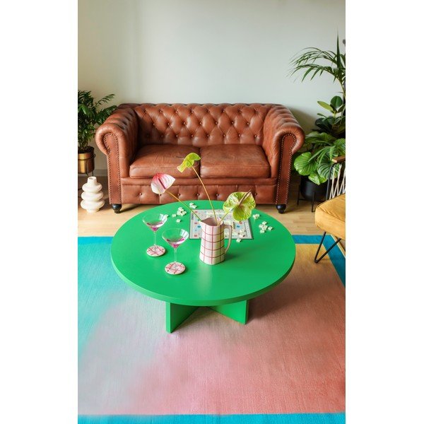 Zaļš apaļš žurnālgaldiņš ø 100 cm Pausa – Really Nice Things-image-3