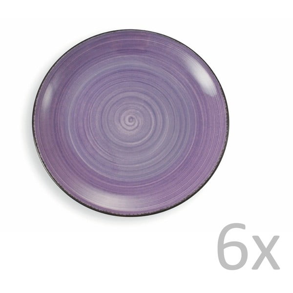 6 violetu deserta šķīvju komplekts VDE Tivoli 1996 New Baita, Ø 20 cm