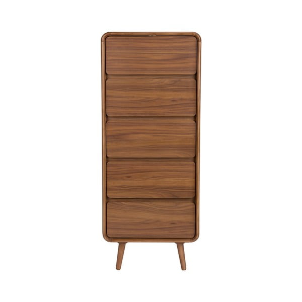 Brūna oša masīvkoka kumode 45x112x40 cm Rise – Zuiver