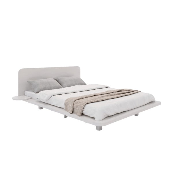 Balta divguļamā gulta no dižskābarža koka 160x200 cm Japandic – Skandica