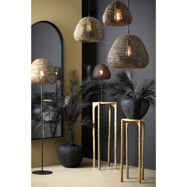 Matēti melna/bronzas krāsas stāvlampa ar metāla abažūru (augstums 162 cm) Finou – Light & Living-image-1