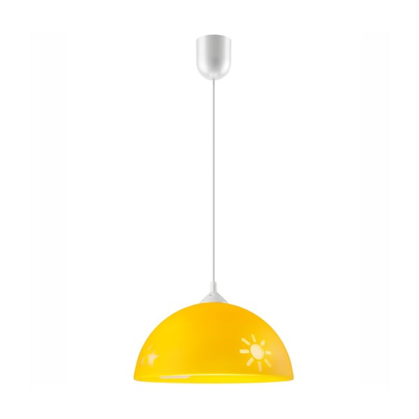 Okera dzeltena bērnu lampa ar stikla abažūru ø 30 cm Day & Night – LAMKUR