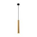 Melna piekaramā lampa no koka ø 7 cm Tubo – Candellux Lighting